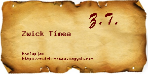 Zwick Tímea névjegykártya